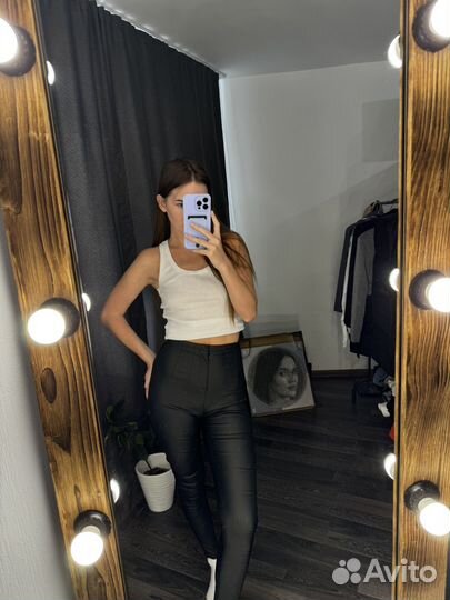 Кожаные лосины sinsay