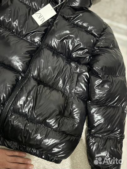Пуховик куртка Zara мужской зимний чёрный