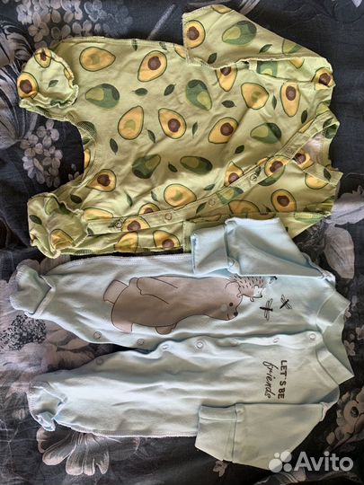 Одежда для новорожденных пакетом слипы 50 56 бронь