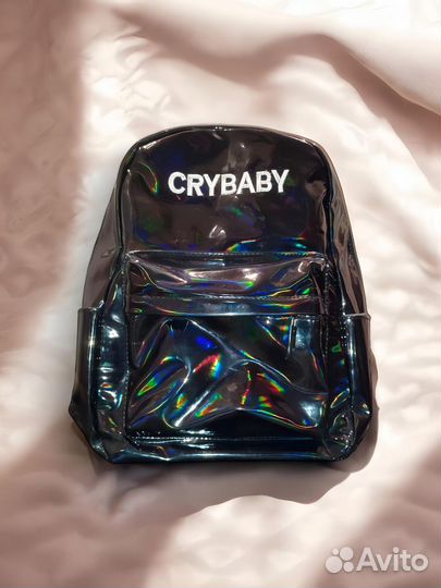 Галаграфический,черный рюкзак Cry Baby