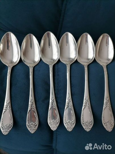 Мельхиоровые столовые ложки СССР, модель Роза