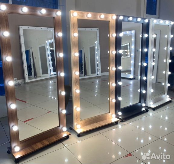 Гримерное зеркало с лампочками в полный рост