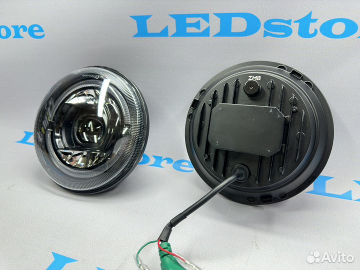 Фары LED Нива G-style с анимацией 7 дюймов черные