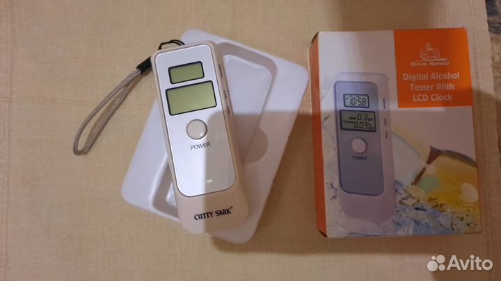 Алкотестер цифровой с термометром,часами,будильник
