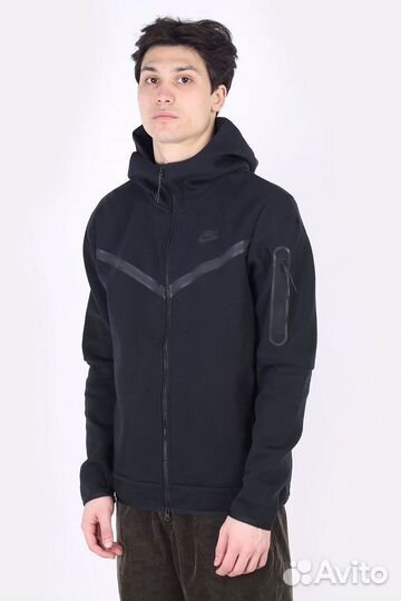 Zip худи Nike tech fleece Чёрная