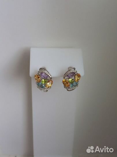 Серьги из серебра Соколов