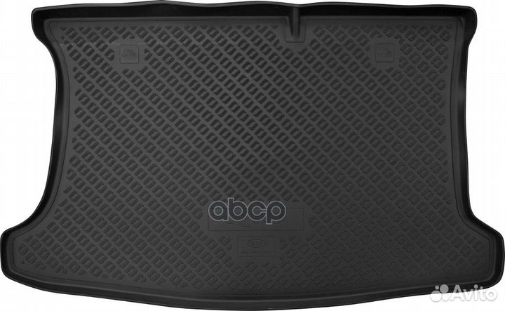 Ковер в багажник KIA RIO12 х/б (резиновый) R85