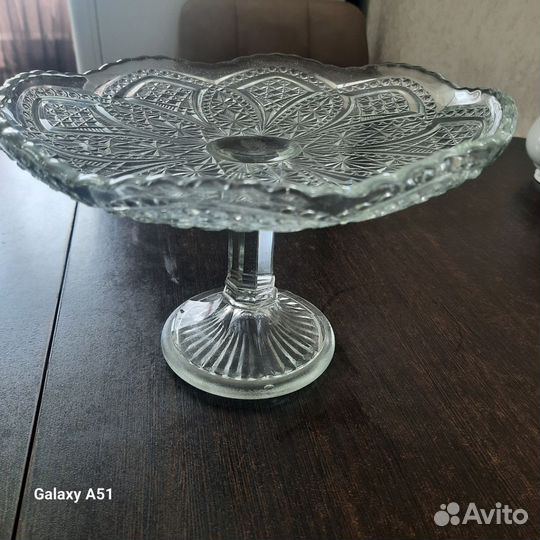 Ваза на ножке стекло СССР