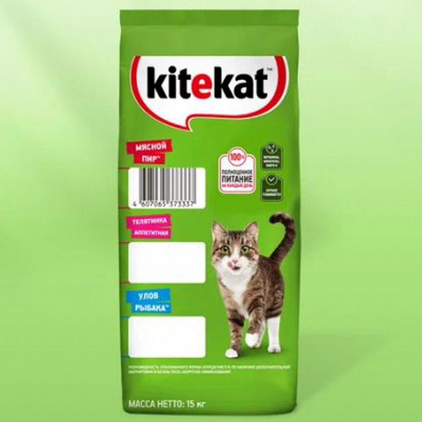 Сухой корм Kitekat 15кг. мясной пир