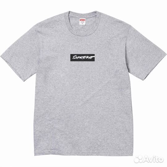 L Supreme x Futura Box Logo Tee Heather Grey