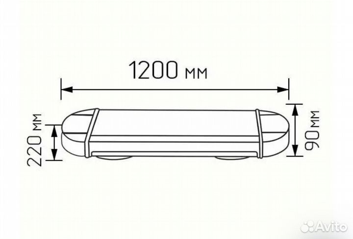 Мигалка Желтая LED 120см