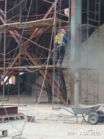 Выездная пескоструйная обработка,очистка от 100кв