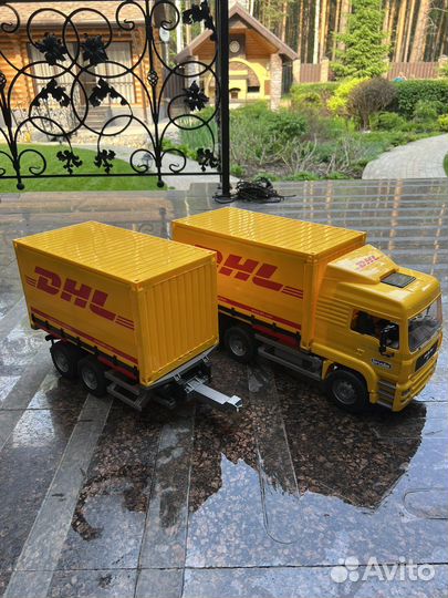 Грузовик с прицепом DHL bruder, фура брудер