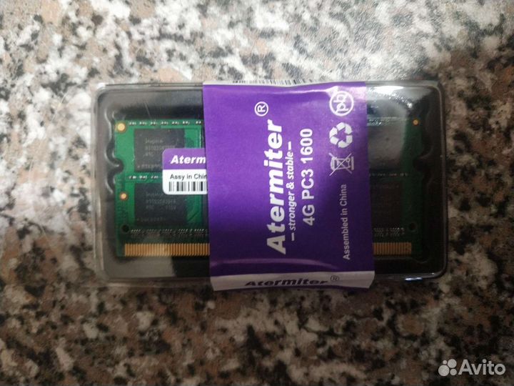 Азу DDR3 Atermiter 4 гб, для ноутбука