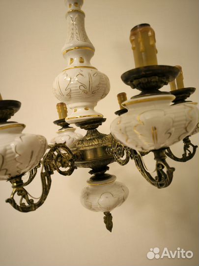 Люстра бронза фарфор 6 ламп