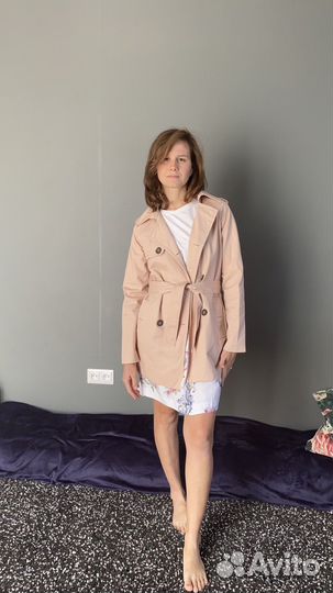 Плащ твидовый с подкладом женский 44р