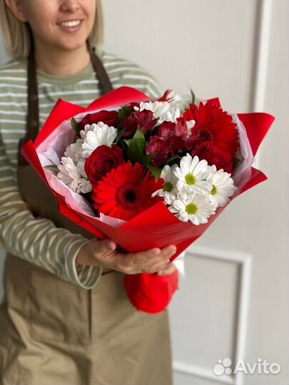 Букет цветов. Хризантема и гербера