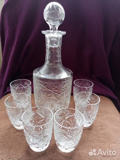 Графин и 6 рюмок хрусталь СССР