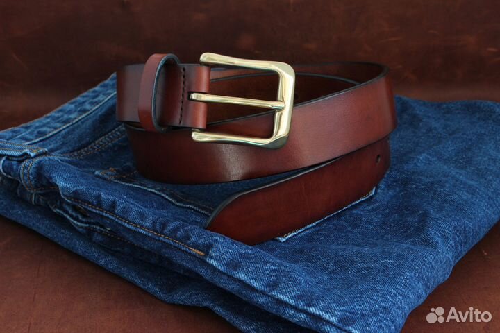 Кожаный ремень ручной работы