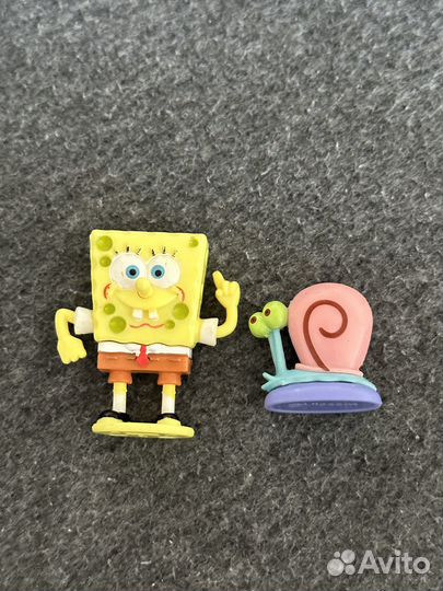 Фигурки киндер Губка боб и улитка Гэри