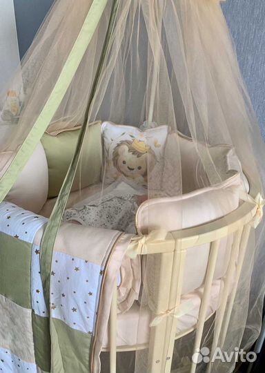 Комплект детского белья для круглой кроватки