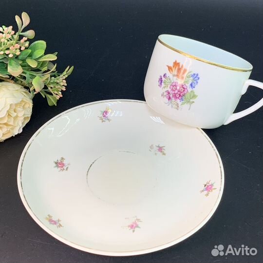 Чайная пара фарфор винтаж