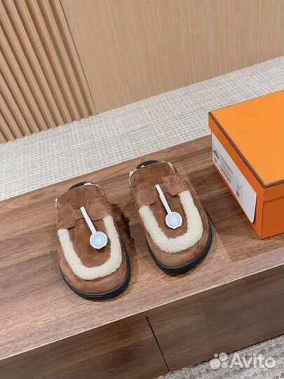 Мюли Hermes.Натуральная замша.Премиум