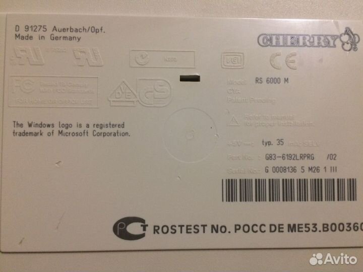 Клавиатура Cherry RS 6000 M