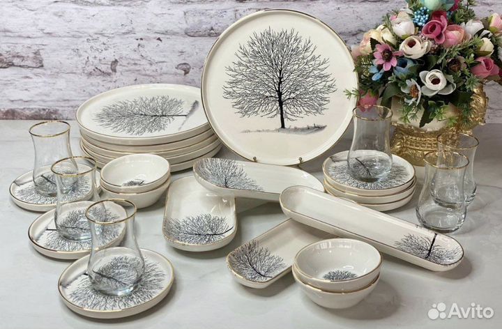 Набор столовой посуды керамика столовый сервиз