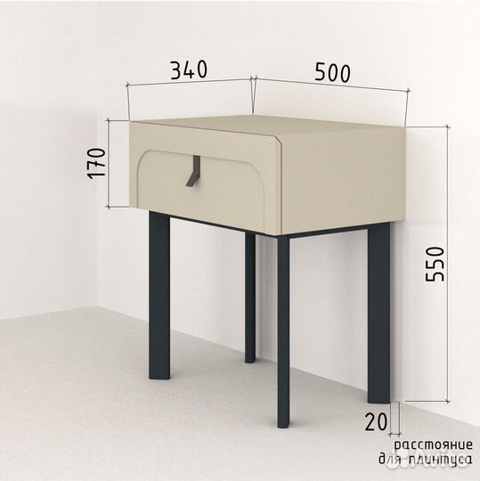 Тумба прикроватная новая, шпон дуба, эмаль