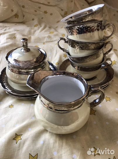 Чайный набор посуды перламутровый ретро