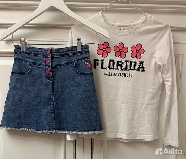 Комплект детской одежды юбка и лонгслив