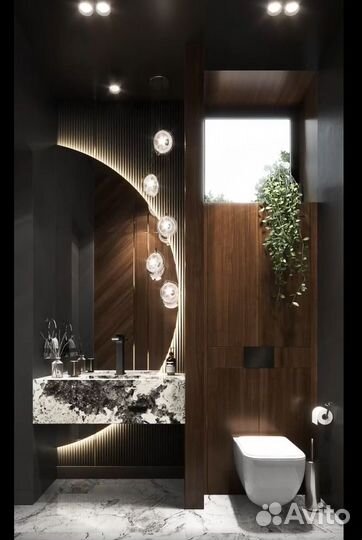 Зеркало с подсветкой в ванную полукруглое Zara