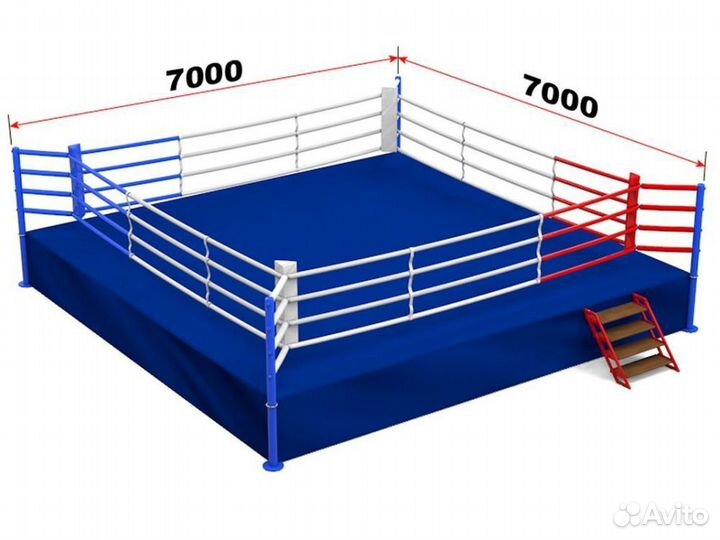 Ринг боксерский на подиуме размер 7,5х7,5х1 м, б