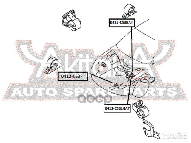 Подушка двигателя передняя 0412-CS3F asva