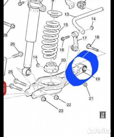 Сайлентблок рычага задней подвески malibu9