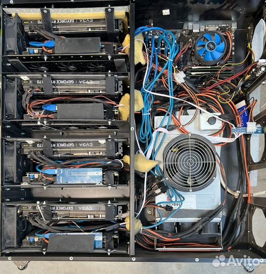 Риг в сборе с видеокартами (8xNvidia GeForce RTX3)