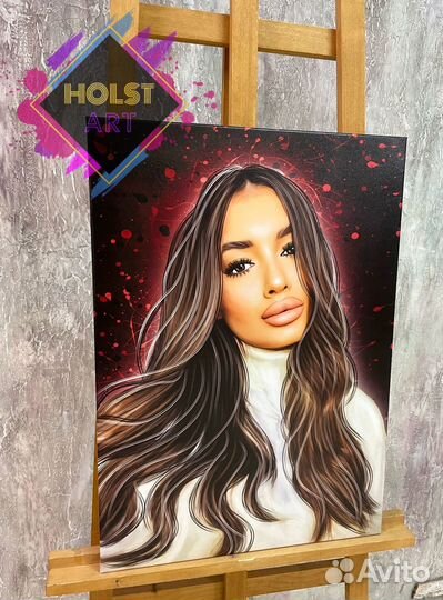 Портрет по фото на холсте