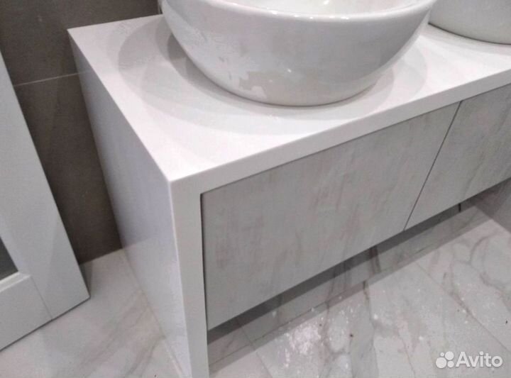 Столешница для ванной из искуственного камня