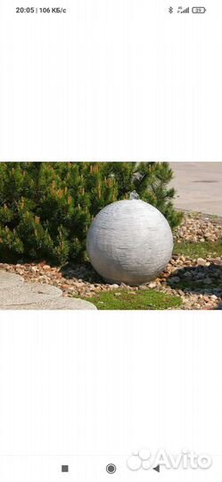 Бетонный шар украшение дачи