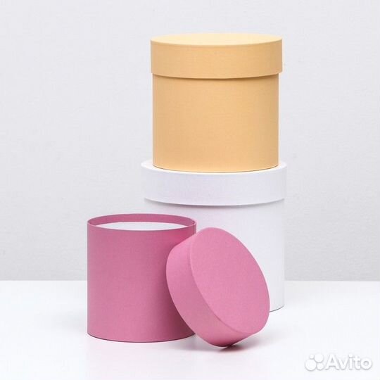 2 шт. Набор шляпных коробок 3 в 1 'Разноцветные', 18 х 16 х 13 см