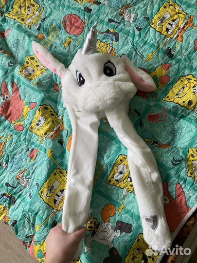 Шапка с ушками, единорог