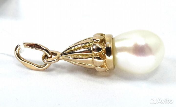 Новая золотая подвеска кулон с жемчугом