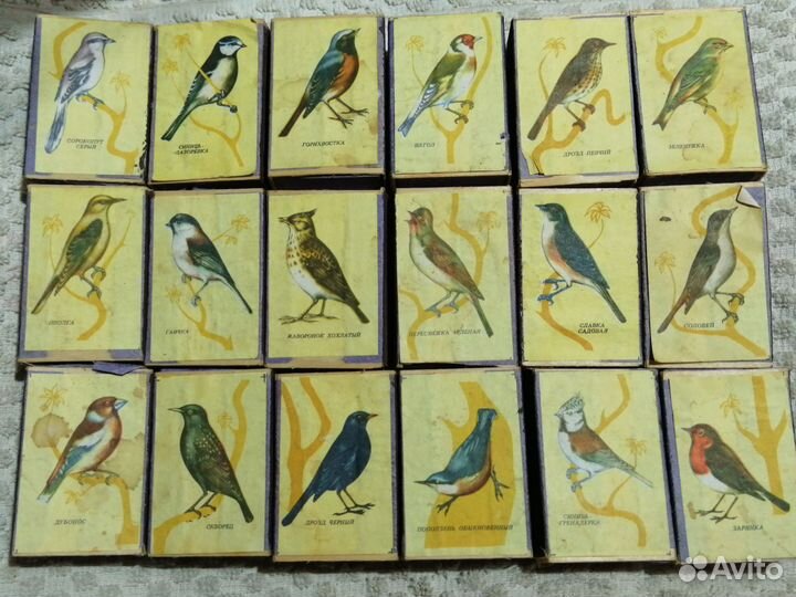 Спички коллекционные СССР птицы