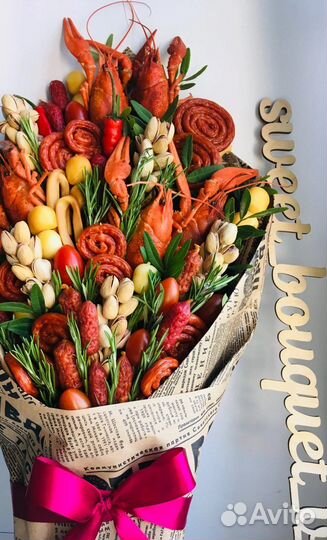Букеты с раками, крабами / Мужской букет /Подарки