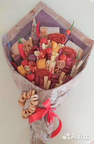 Мужской съедобный букет, подарок мужу,мясной букет