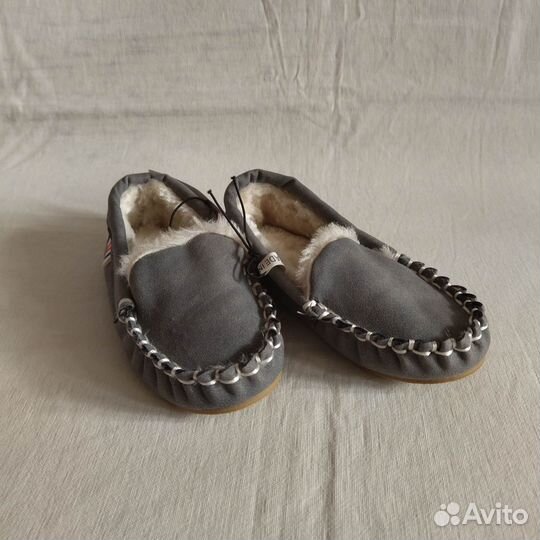 Мокасины тапочки детские на меху Франция р. 25 нов