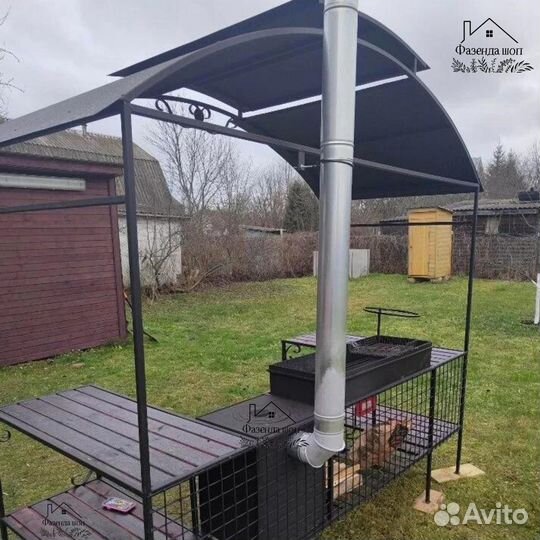 Мангал с печью под казан