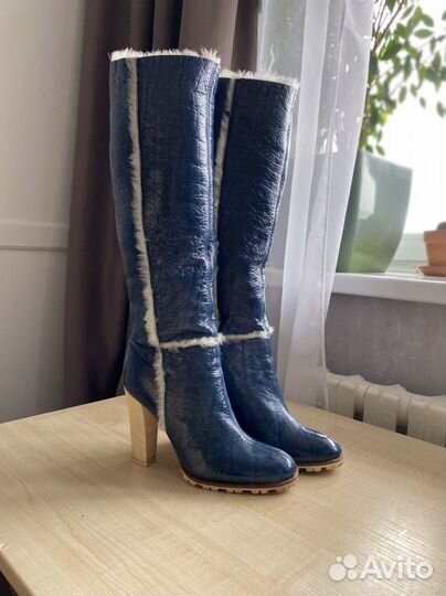 Сапоги зимние на каблуке Casadei