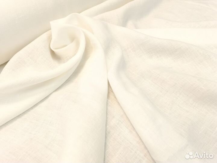 Ткань декоративная Белая полулён Оршанский лён